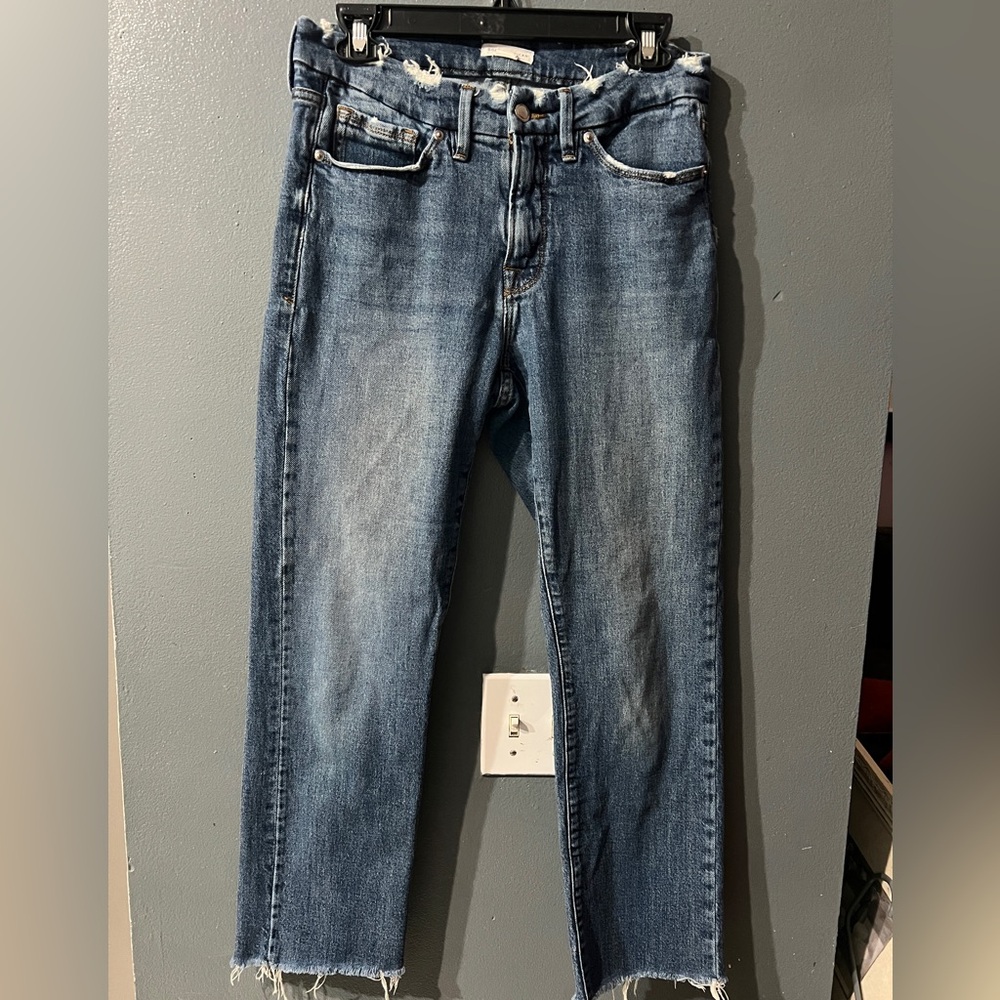 Good American frayed waist jeans